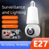 2MP/3MP Resolution E27 Bulb Camera PTZ Smart Tracking Wireless Design Two-Way Talk Camera 360-degree View Wifi Wireless Camera